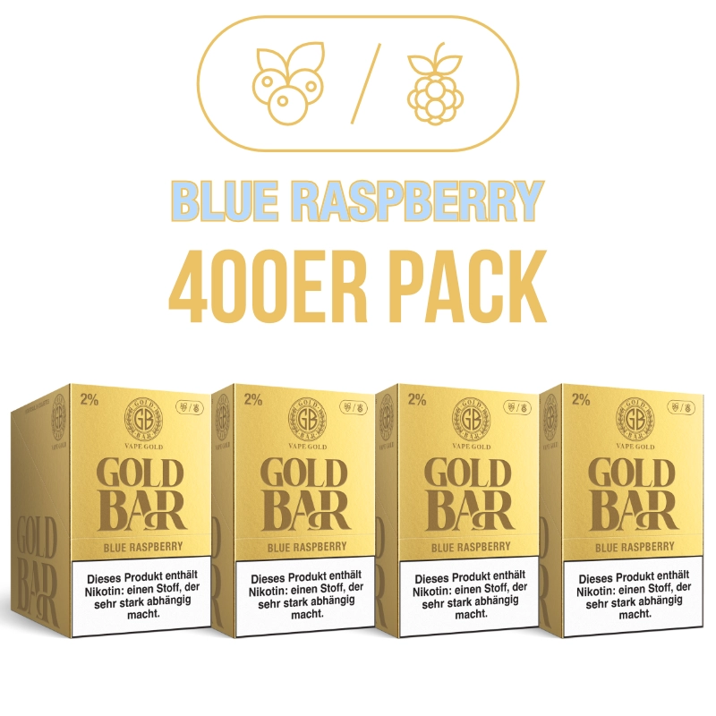 400er VPE - Gold Bar 2ml - Blue Raspberry 20mg