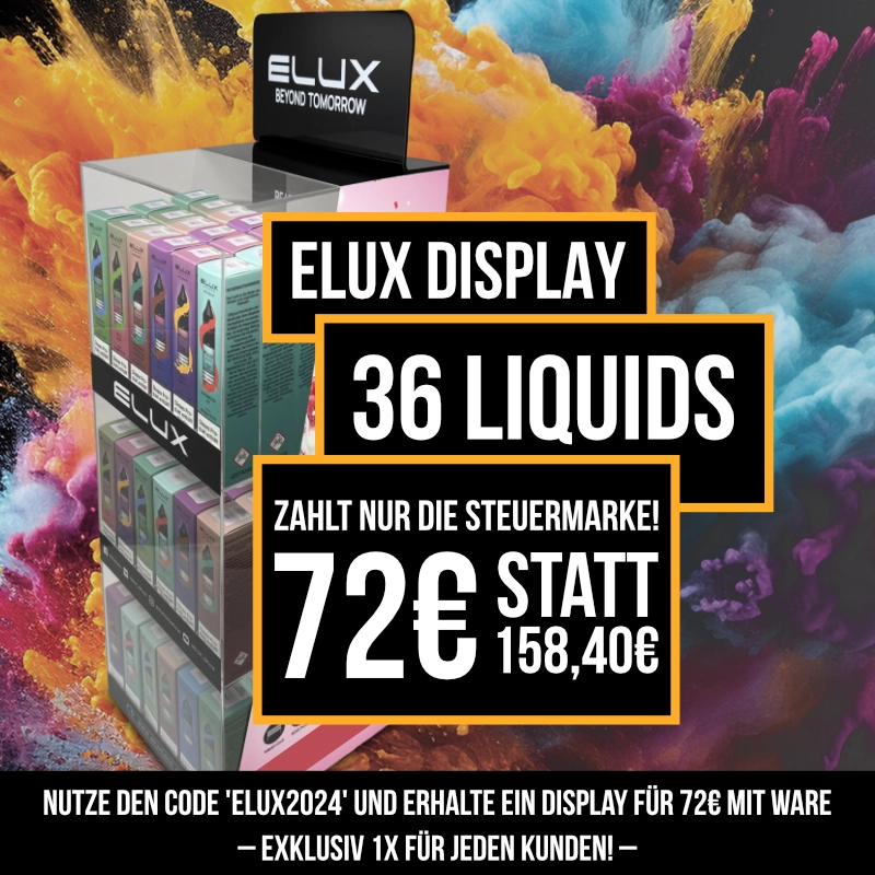 ELUX Thekendisplay + 36 ELUX Liquids