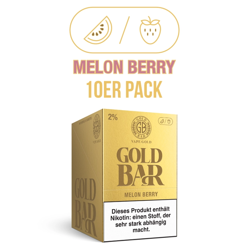 10er VPE - Gold Bar 2ml - Melon Berry 20mg