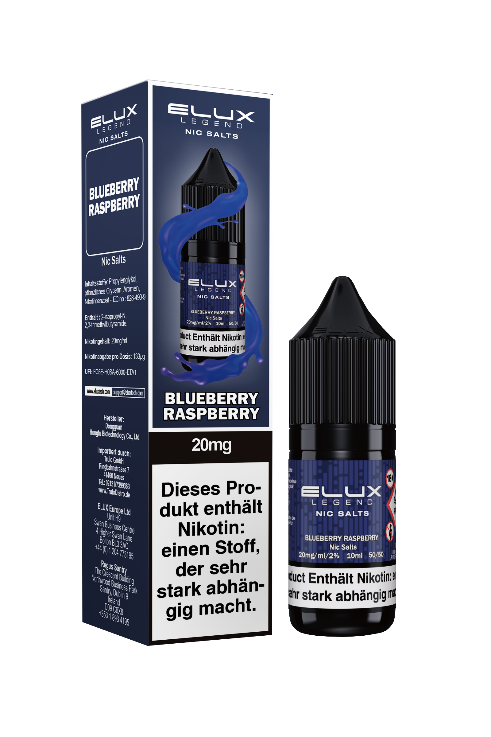 Elux Nic Salts, Blueberry Raspberry 10ml 20mg