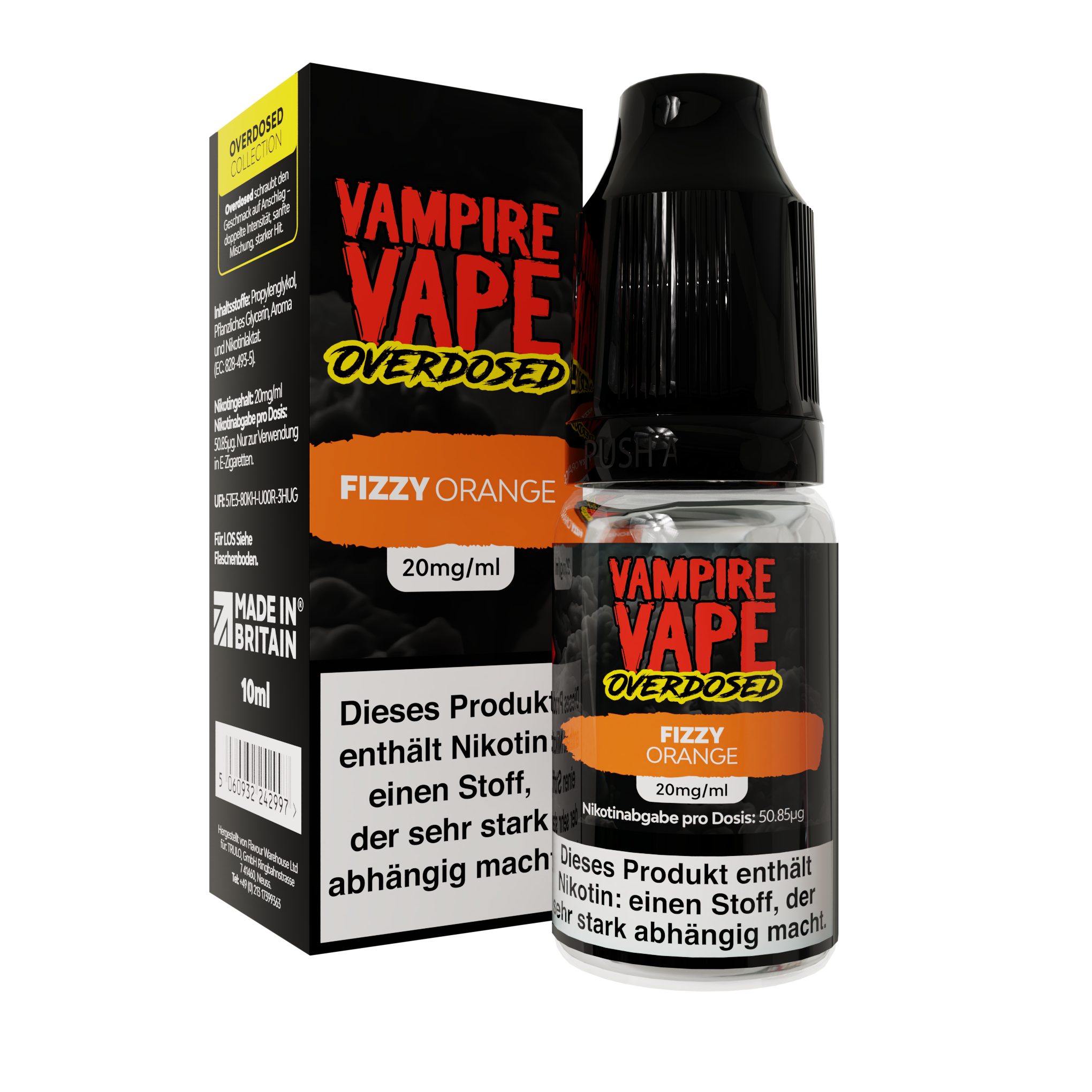Taxed Vampire Vape, Overdosed Collection Fizzy Orange 20mg - 10ml Nic Salts