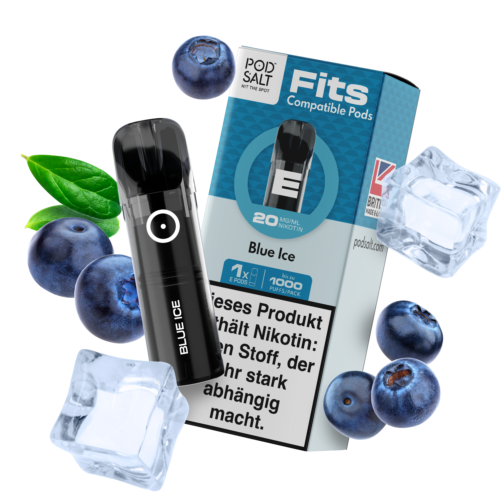 Pod Salt, Fits Pods Blue Ice 20mg/ml (3er Pack)