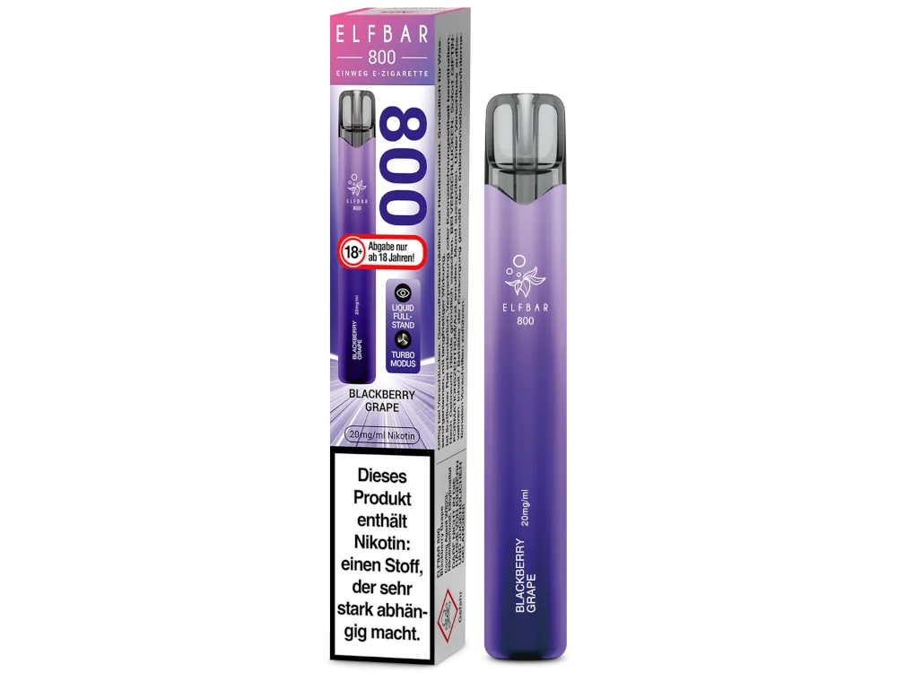 Elfbar 800 Einweg E-Zigarette | 20mg, 2ml | Blackberry Grape