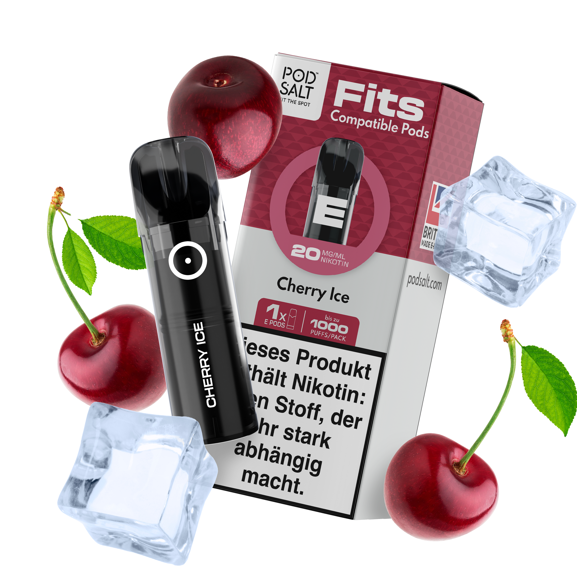 Pod Salt, Fits Pods Cherry Ice 20mg/ml (3er Pack)