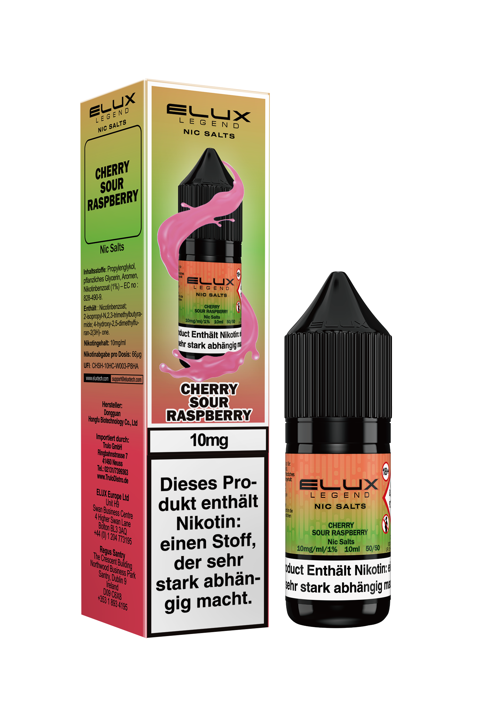 ELUX Nic Salts, Cherry Sour Raspberry 10ml 10mg