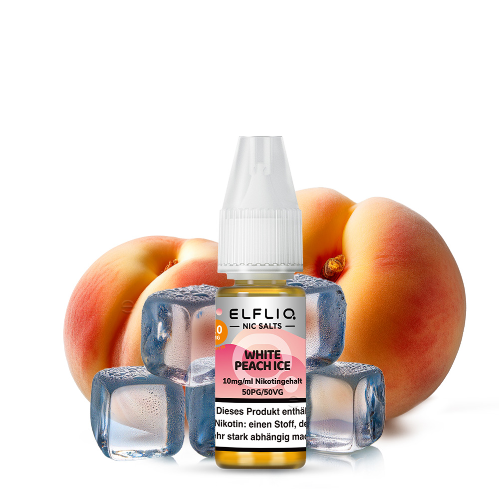 ELFLIQ, White Peach Ice Nikotinsalzliquid 10ml 10mg